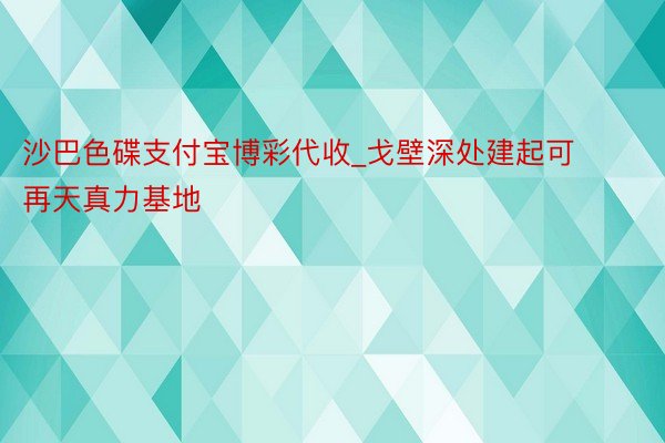 沙巴色碟支付宝博彩代收_戈壁深处建起可再天真力基地