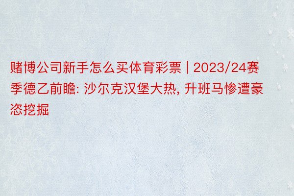 赌博公司新手怎么买体育彩票 | 2023/24赛季德乙前瞻: 沙尔克汉堡大热, 升班马惨遭豪恣挖掘