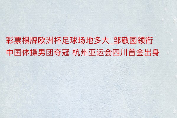 彩票棋牌欧洲杯足球场地多大_邹敬园领衔中国体操男团夺冠 杭州亚运会四川首金出身